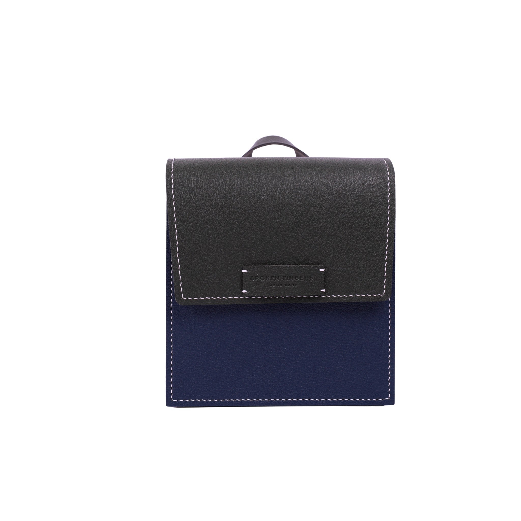 Square Bag 墨綠 X 深藍 正面