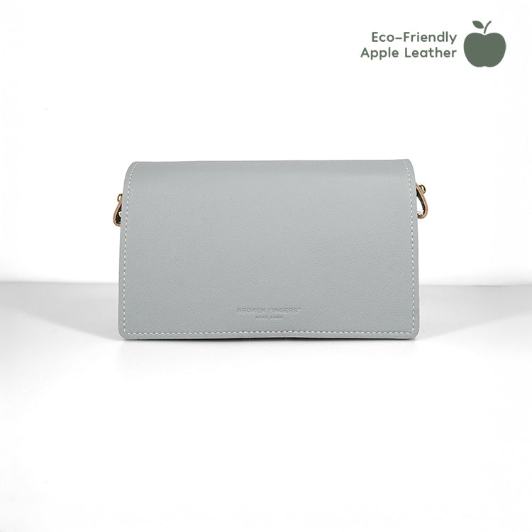 Boxy Bag 【 淺灰色 X 米白色 】環保69%蘋果再造皮革手袋