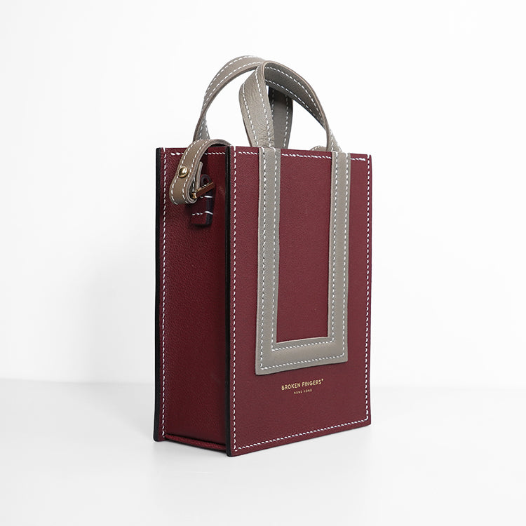 Box Tote XS 【 Maroon Muse 】意大利羊皮手袋