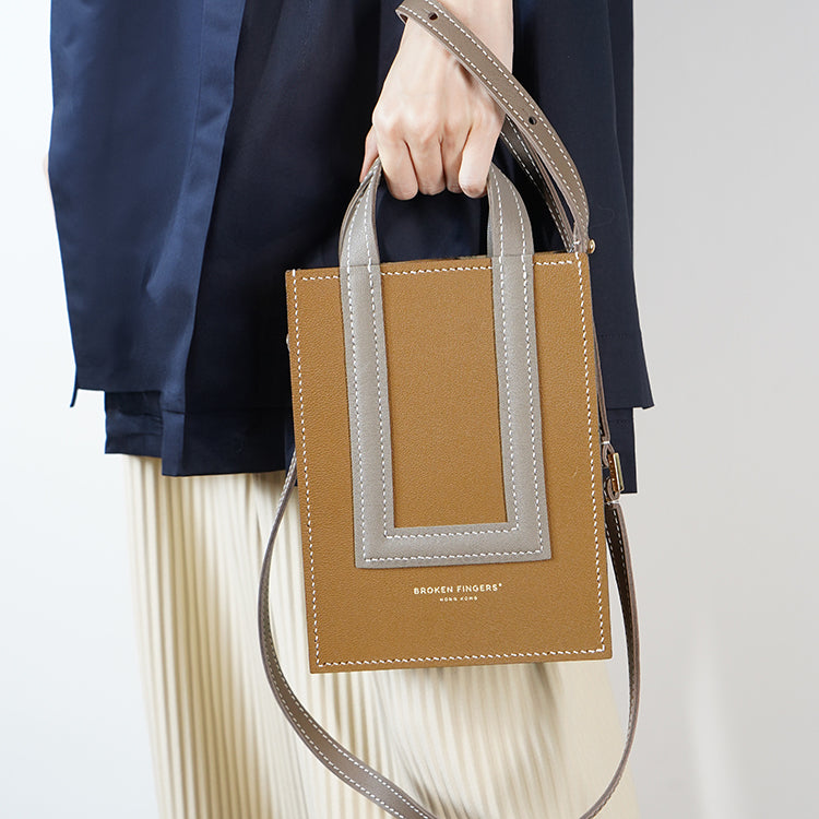 Box Tote XS 【 Sunlit Ochre X Sandstone Beige 】意大利羊皮手袋