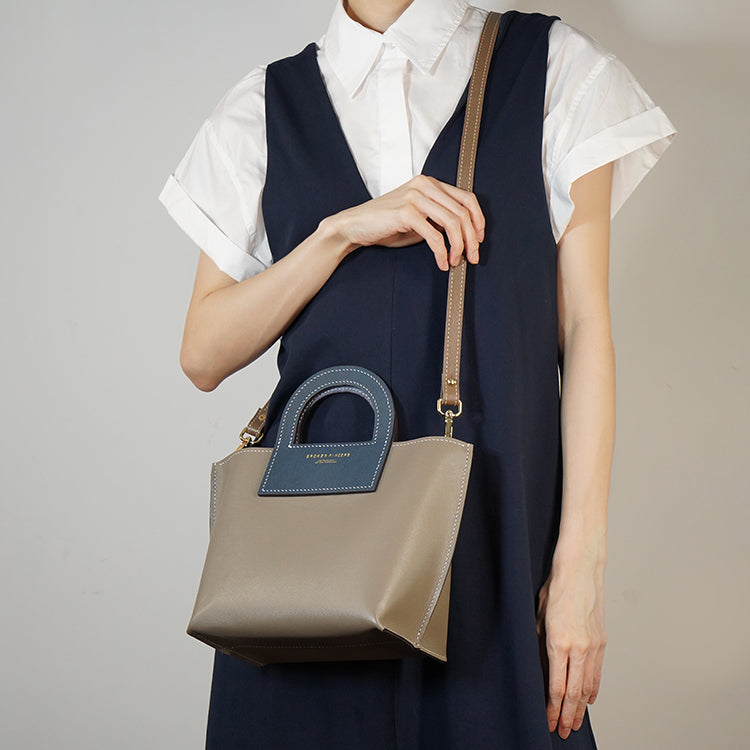 Harvest Bag 【 Sandstone Beige X Cobalt Blue 】意大利羊皮手袋