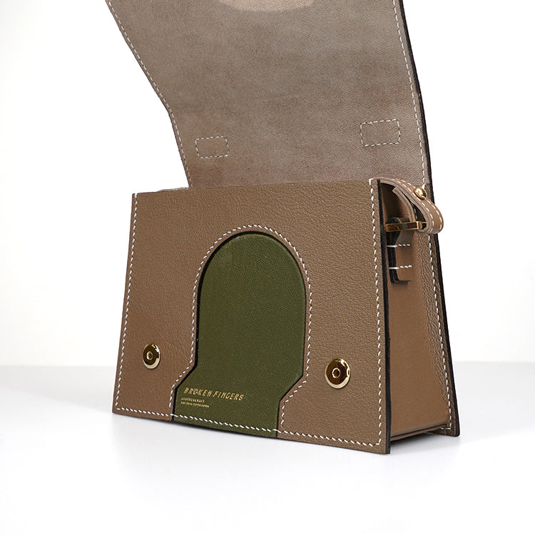 Dome Bag 【 Earthy Taupe X Forest Green 】意大利羊皮手袋