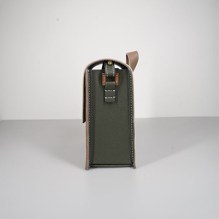 Square Bag 【 大象灰 X 綠色 】環保69%蘋果再造皮革手袋