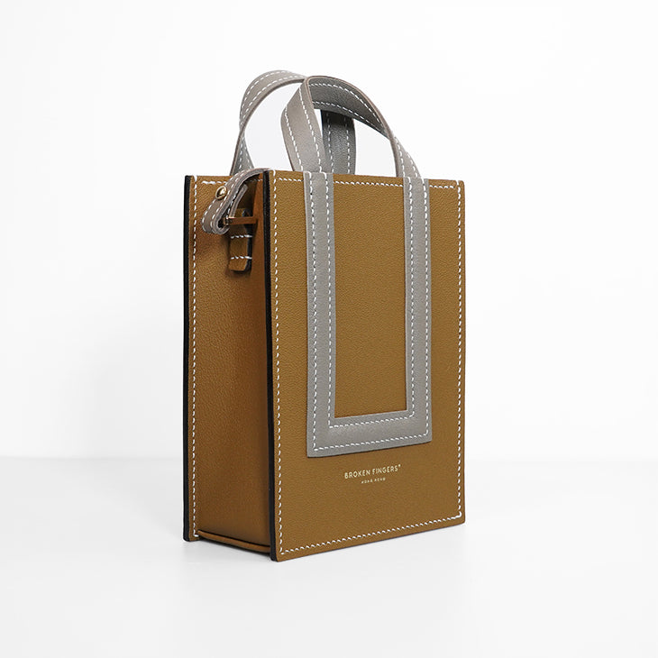Box Tote XS 【 Sunlit Ochre X Sandstone Beige 】意大利羊皮手袋