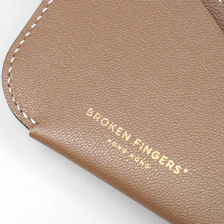 Zip Holder【 Earthy Taupe X Forest Green 】意大利羊皮皮具