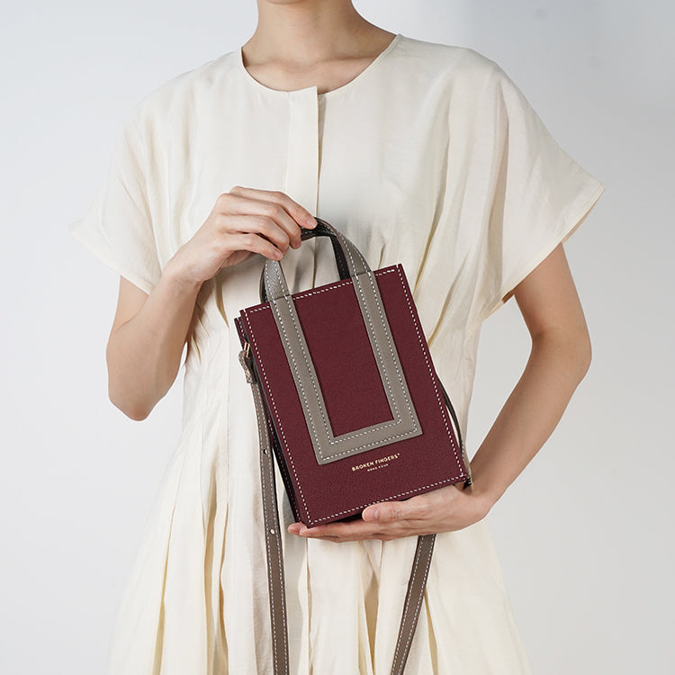 Box Tote XS 【 Maroon Muse 】意大利羊皮手袋