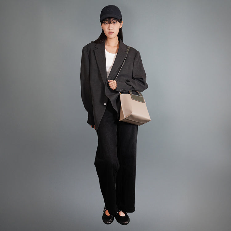 Harvest Bag 【 米白色 X 綠色 】環保69%蘋果再造皮革手袋