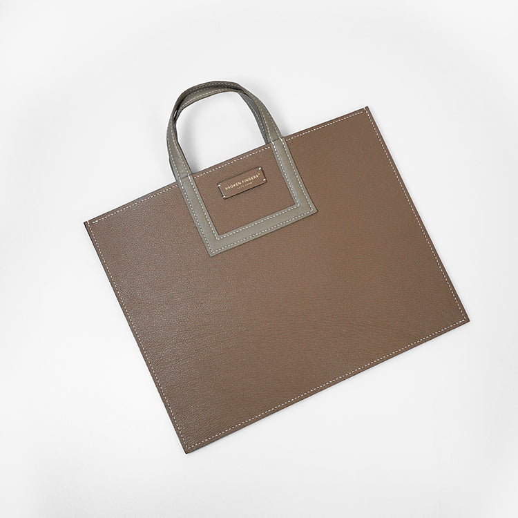 Frame Tote H 【 Earthy Taupe X Sandstone Beige 】意大利羊皮手袋