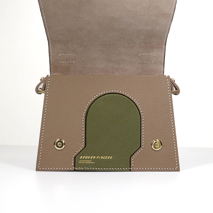 Dome Bag 【 Earthy Taupe X Forest Green 】意大利羊皮手袋