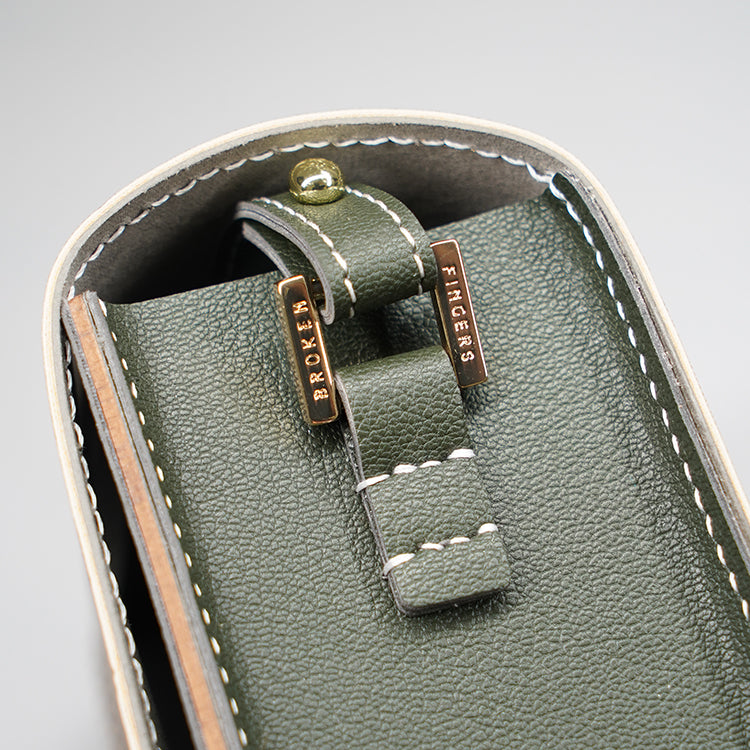 Square Bag 【 深藍色 X 淺灰色  】環保69%蘋果再造皮革手袋