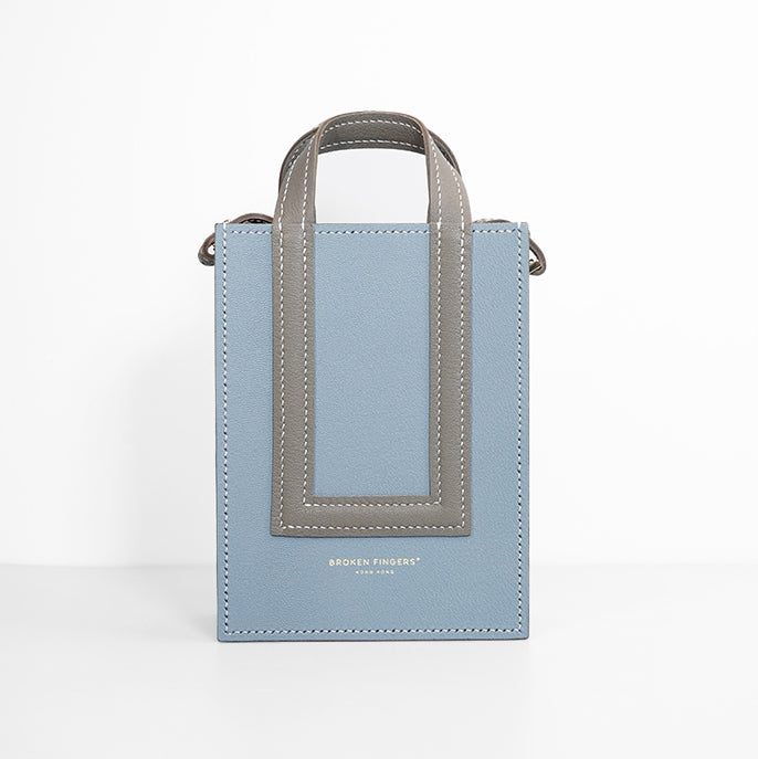 Box Tote XS 【 Horizon Light Blue X Sandstone Beige 】意大利羊皮手袋