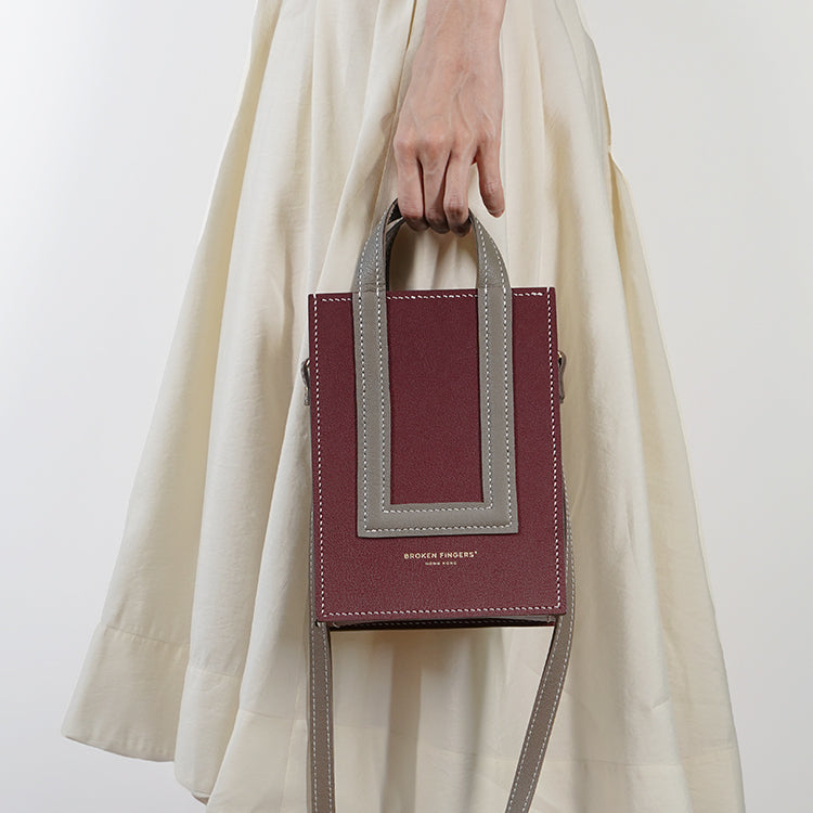 Box Tote XS 【 Maroon Muse 】意大利羊皮手袋