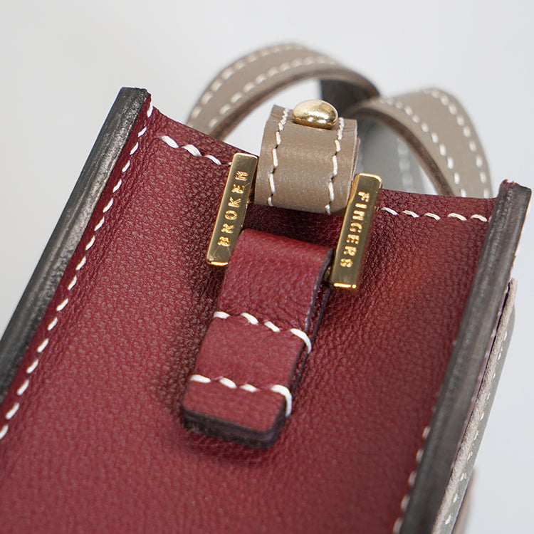 Box Tote XS 【 Earthy Taupe X Raven Charcoal 】意大利羊皮手袋