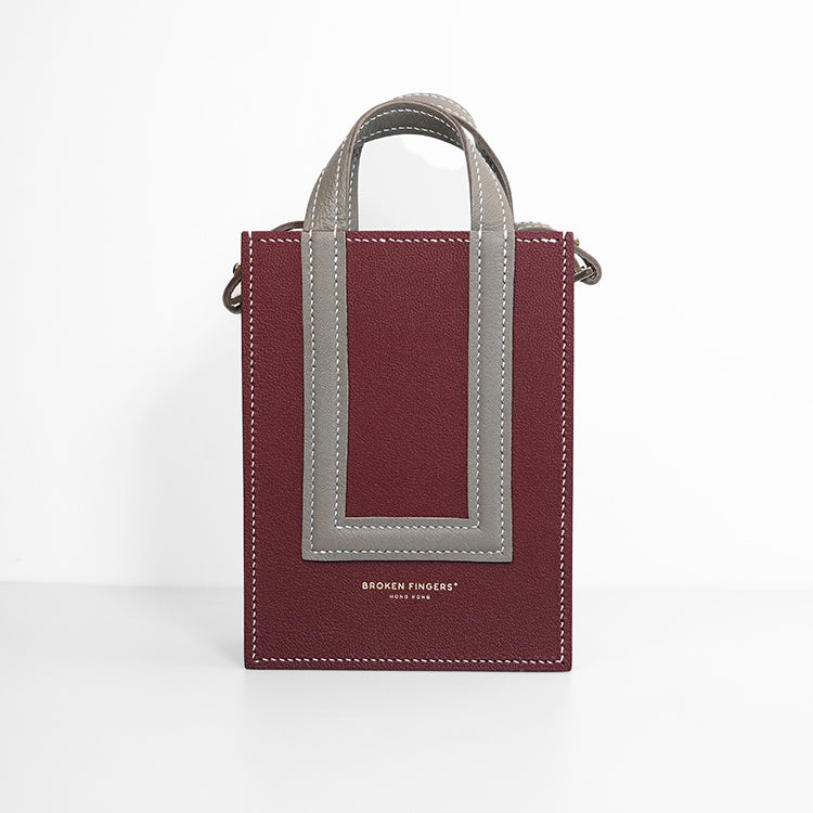 Box Tote XS 【 Maroon Muse 】意大利羊皮手袋