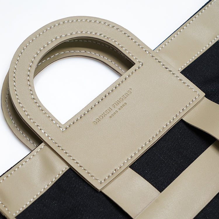 CarryAll Tote【 Taupe 】環保蘋果皮革牛仔布大容量手提袋