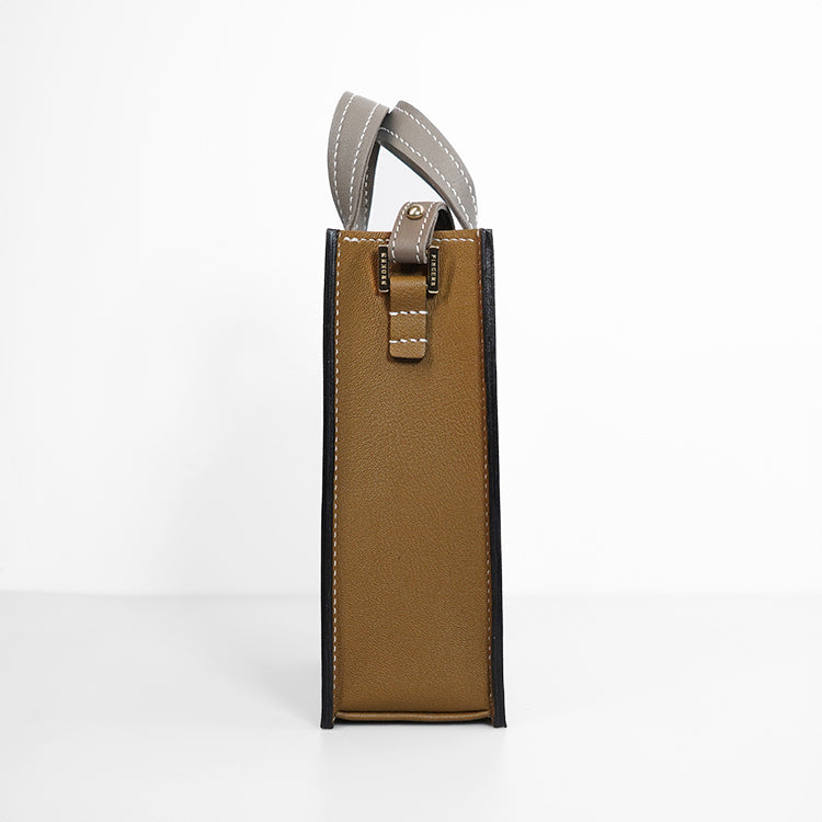 Box Tote XS 【 Sunlit Ochre X Sandstone Beige 】意大利羊皮手袋