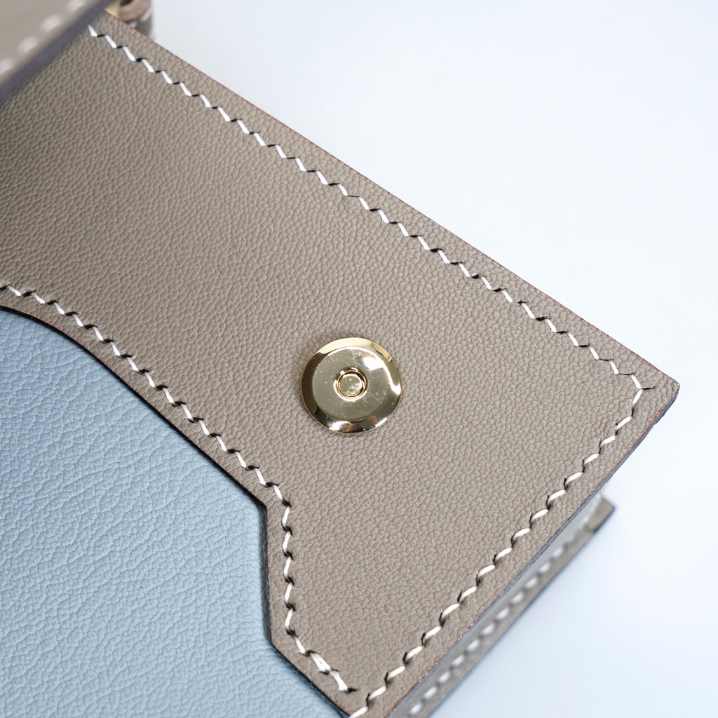 Dome Bag 【 Sandstone Beige  X Horizon Light Blue 】意大利羊皮手袋