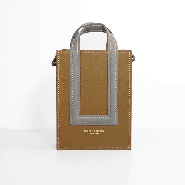 Box Tote XS 【 Sunlit Ochre X Sandstone Beige 】意大利羊皮手袋