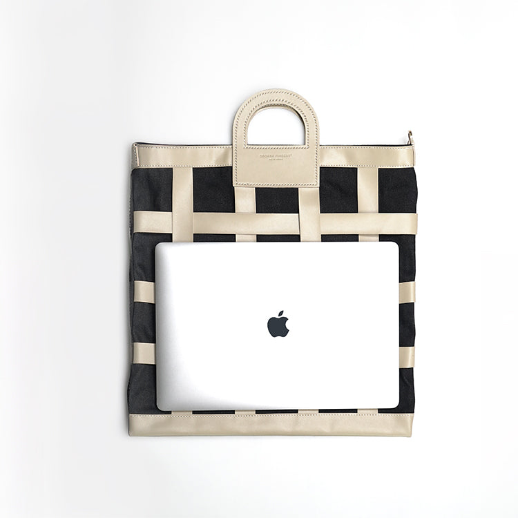 CarryAll Tote【 Taupe 】環保蘋果皮革牛仔布大容量手提袋