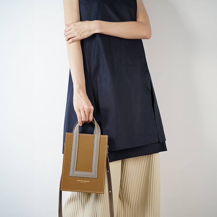 Box Tote XS 【 Sunlit Ochre X Sandstone Beige 】意大利羊皮手袋