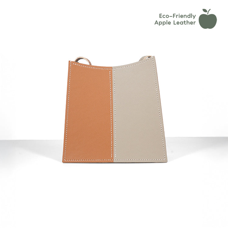 Ladder Bag 【焦糖啡 X 米白色  】環保69%蘋果再造皮革手袋