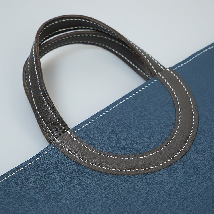 Frame Tote H 【 Cobalt Blue X Raven Charcoal 】意大利羊皮手袋