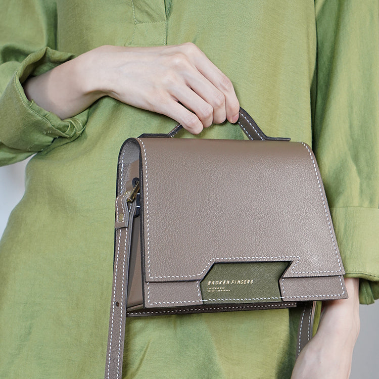 Dome Bag 【 Earthy Taupe X Forest Green 】意大利羊皮手袋