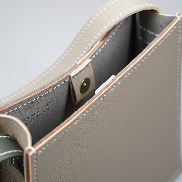 Ladder Bag 【 米白色 X 深灰色  】環保69%蘋果再造皮革手袋