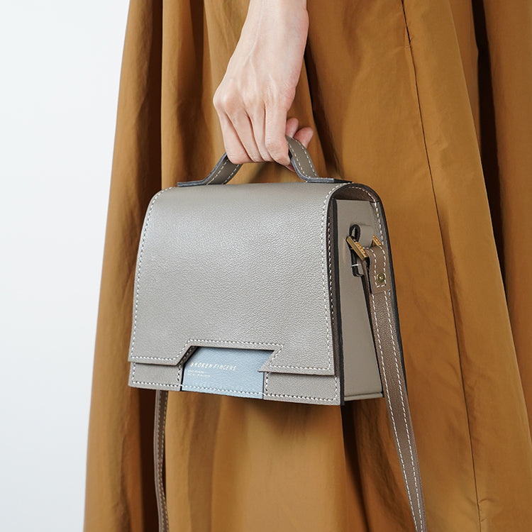 Dome Bag 【 Sandstone Beige  X Horizon Light Blue 】意大利羊皮手袋