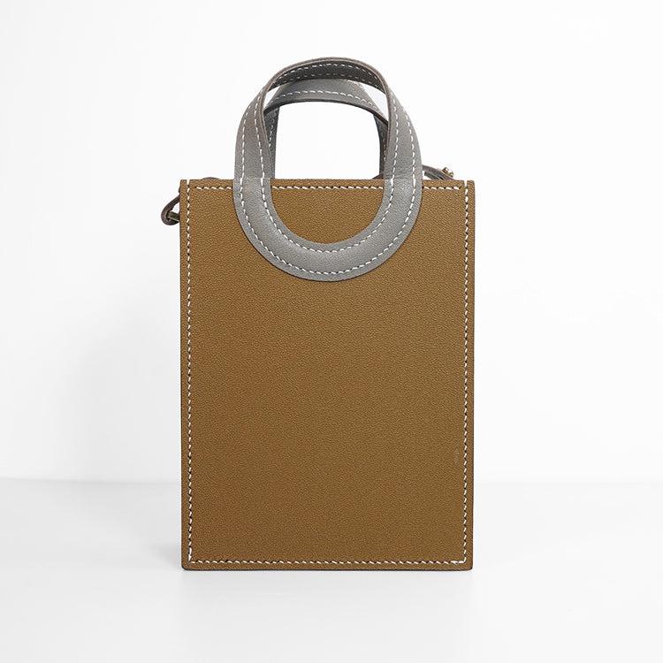 Box Tote XS 【 Sunlit Ochre X Sandstone Beige 】意大利羊皮手袋