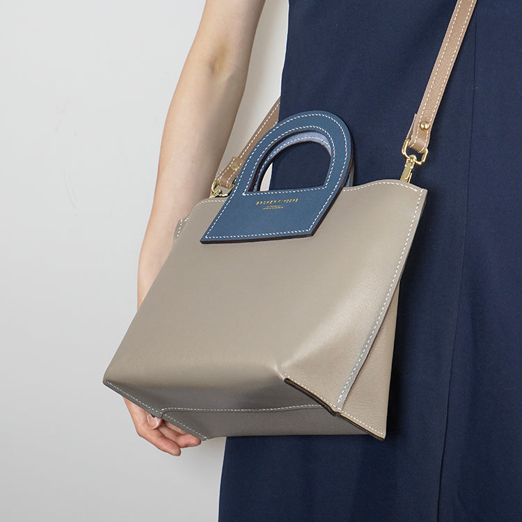 Harvest Bag 【 Sandstone Beige X Cobalt Blue 】意大利羊皮手袋