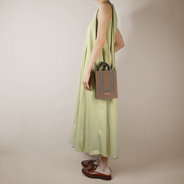 Box Tote XS 【 Earthy Taupe X Raven Charcoal 】意大利羊皮手袋