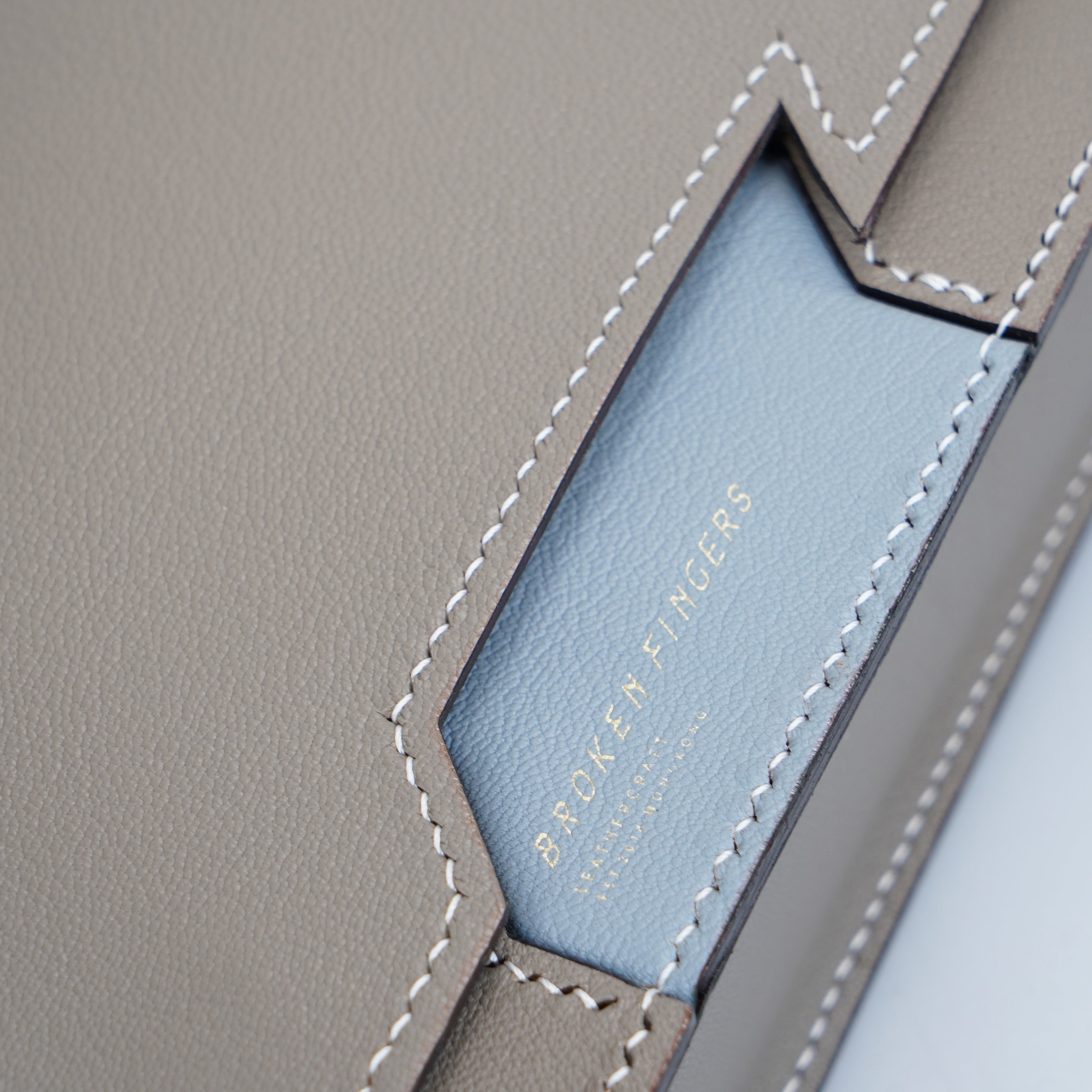 Dome Bag 【 Sunlit Ochre X Frost White 】意大利羊皮手袋