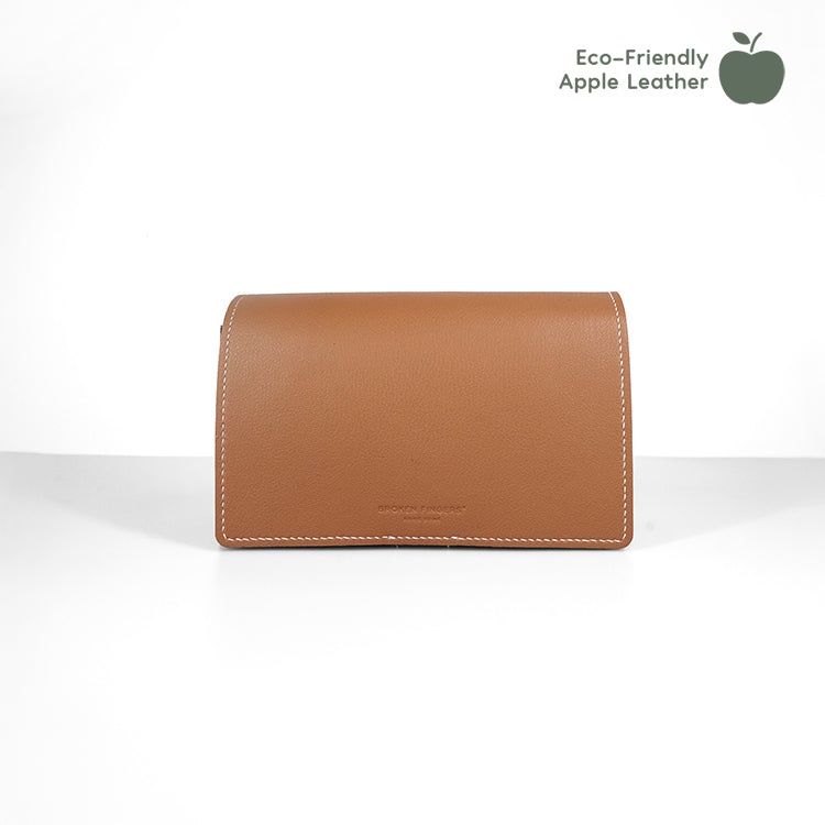 Boxy Bag 【 焦糖啡 X 深灰色 】環保69%蘋果再造皮革手袋