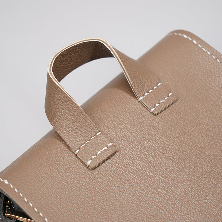 Square Bag 【 大象灰 X 綠色 】環保69%蘋果再造皮革手袋