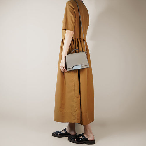 Dome Bag 【 Sandstone Beige  X Horizon Light Blue 】意大利羊皮手袋