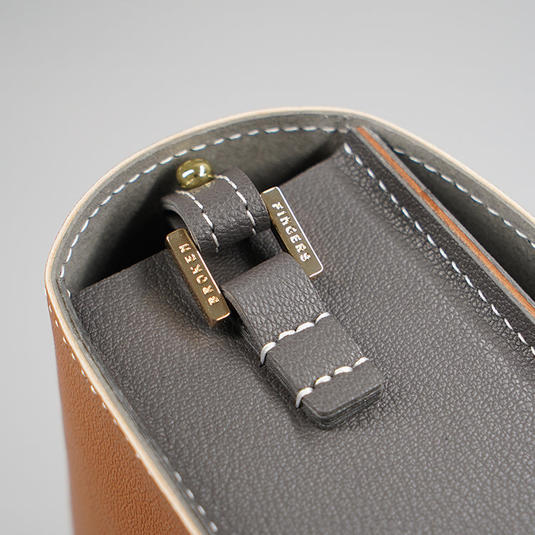 Boxy Bag 【 大象灰 X 深藍色  】環保69%蘋果再造皮革手袋