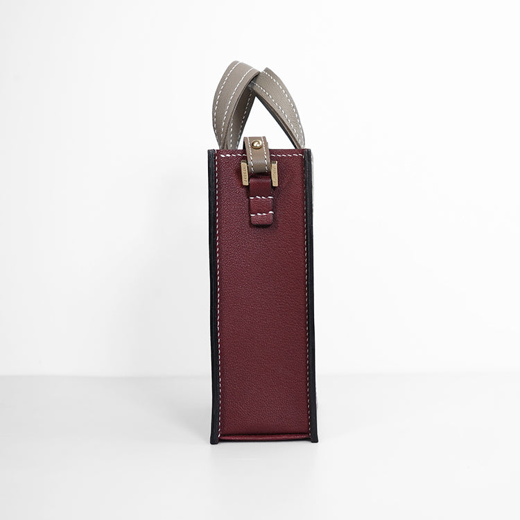 Box Tote XS 【 Maroon Muse 】意大利羊皮手袋