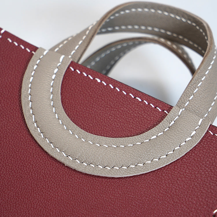 Box Tote XS 【 Earthy Taupe X Raven Charcoal 】意大利羊皮手袋