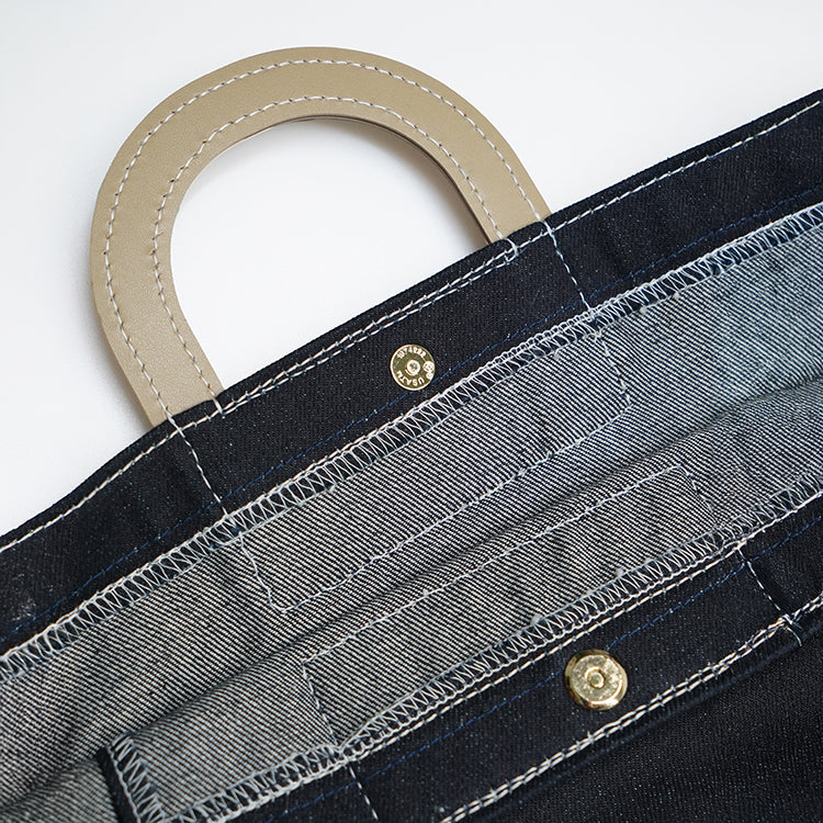 CarryAll Tote【 Taupe 】環保蘋果皮革牛仔布大容量手提袋