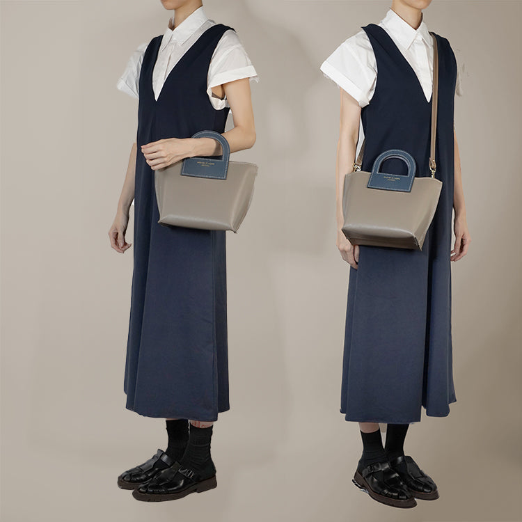 Harvest Bag 【 Sandstone Beige X Cobalt Blue 】意大利羊皮手袋