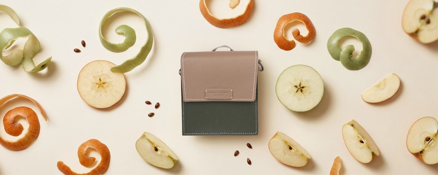 蘋果廢料果皮與 Square Bag 手袋